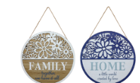 Blue/White Home Family Sign