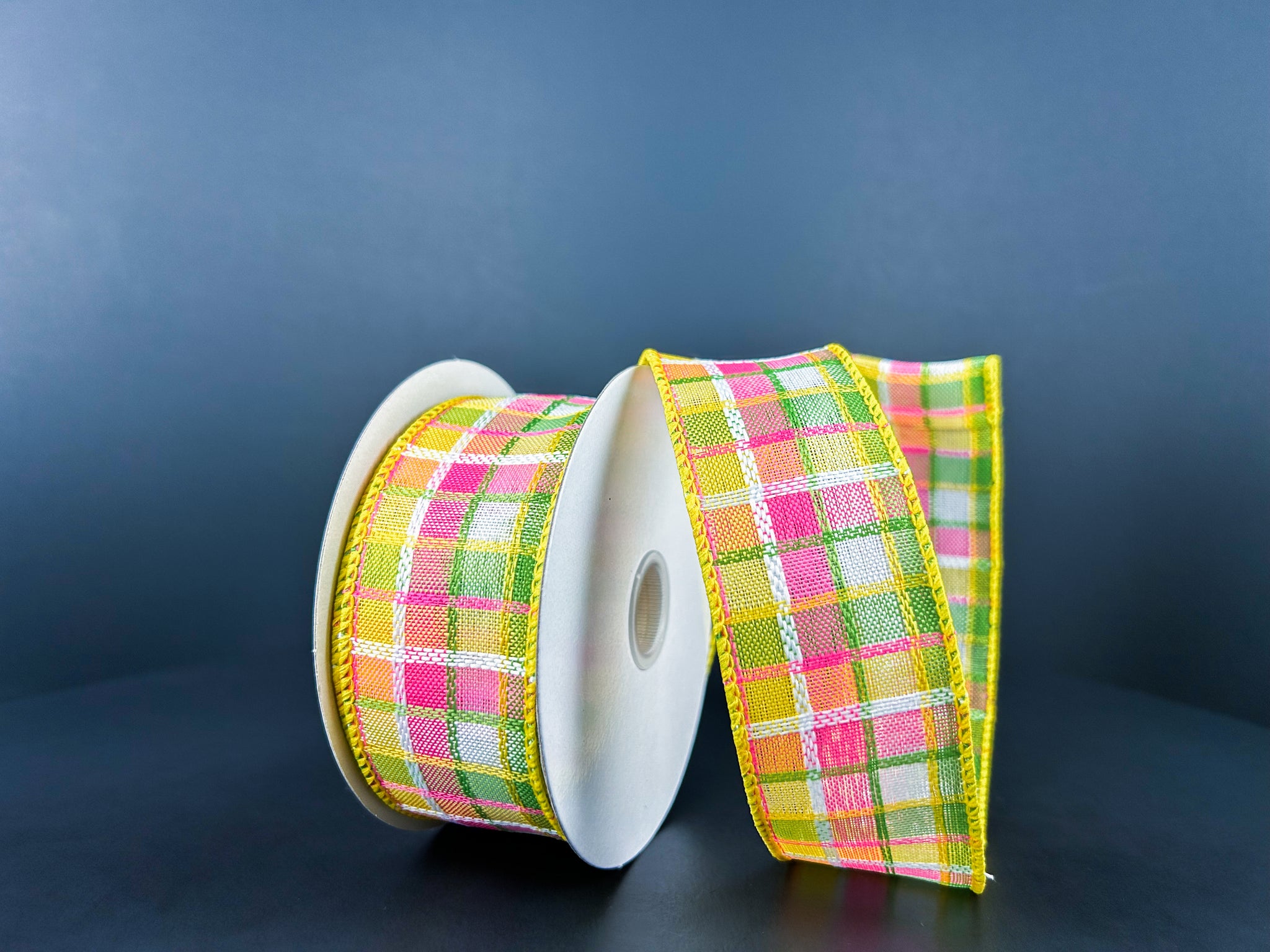 Pinked Yellow Kentini Plaid Ribbon