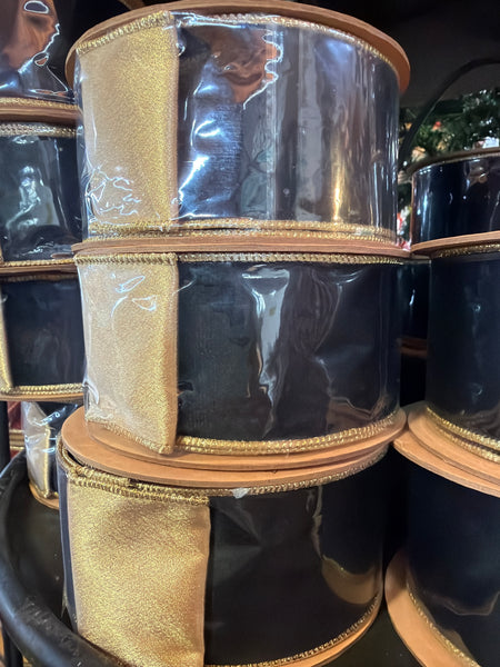 Black Reversible Classic Velvet with Gold Backing - Comes in Multiple Sizes