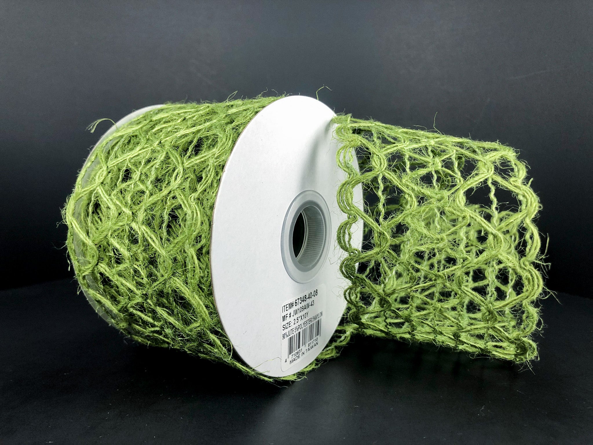 Green Mesh Scallop Burlap Ribbon