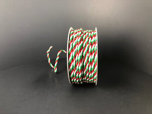 Red, Emerald Green and White Glitter Cording