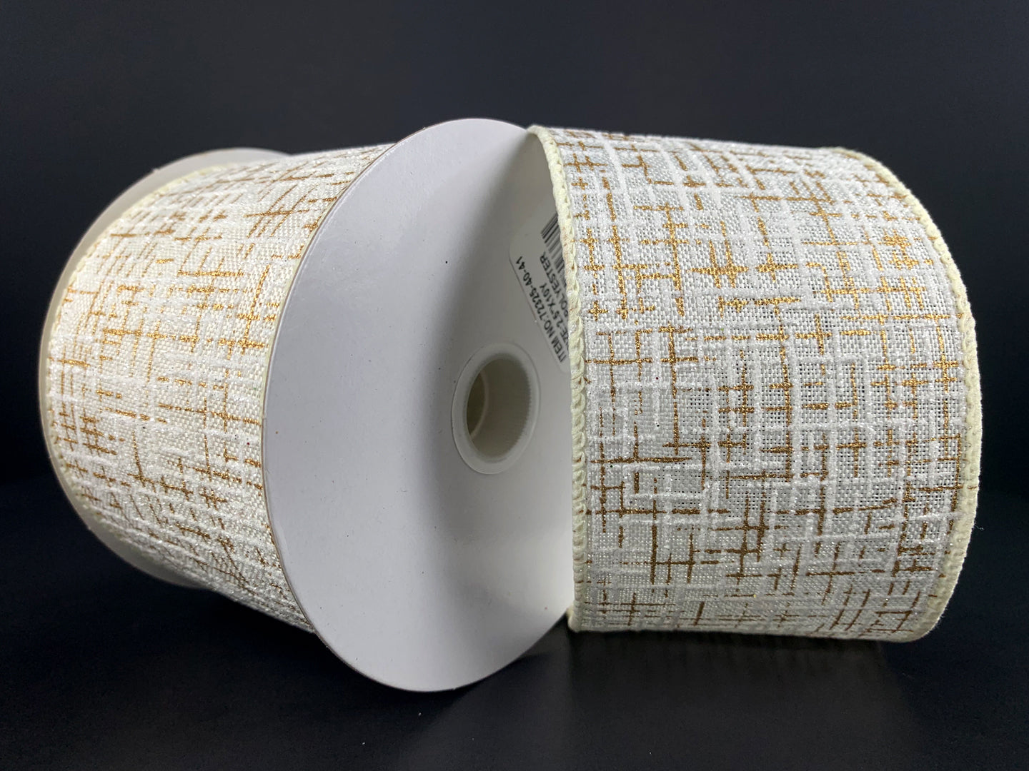 Ivory Gold Tweed Ribbon