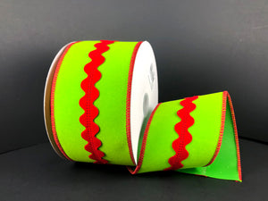 Lime Velvet Red Rick Ribbon