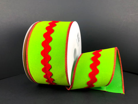 Lime Velvet Red Rick Ribbon