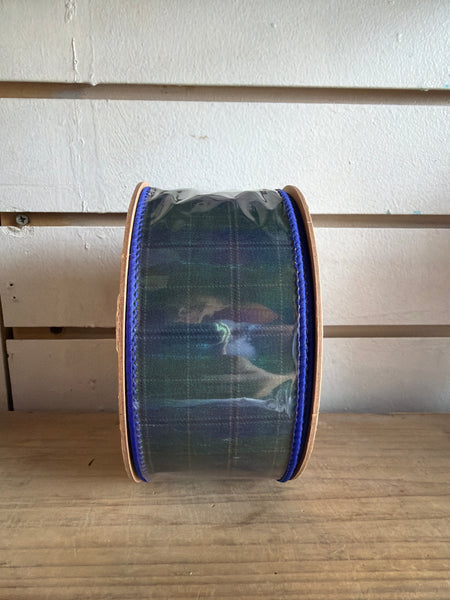 Blue & Dark Green Plaid Ribbon