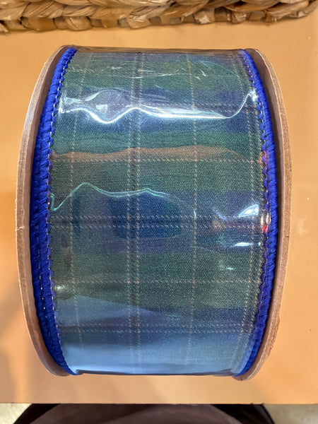 Blue & Dark Green Plaid Ribbon