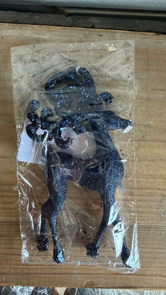 Glitter Reindeer Navy Ornament