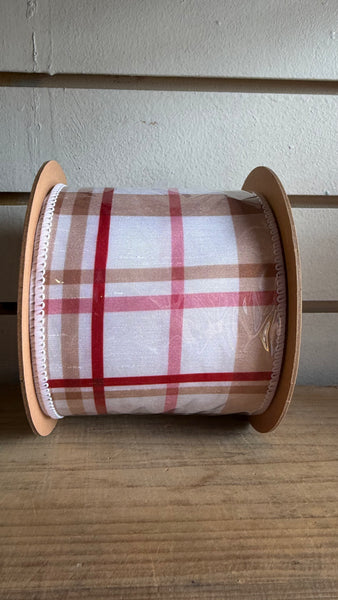 Gingerbread Plaid w/White Backing