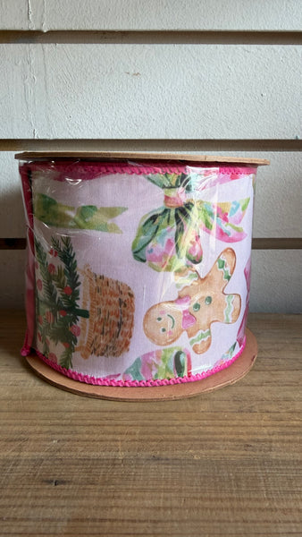 Pink Baubles and Bows with Pink Backing