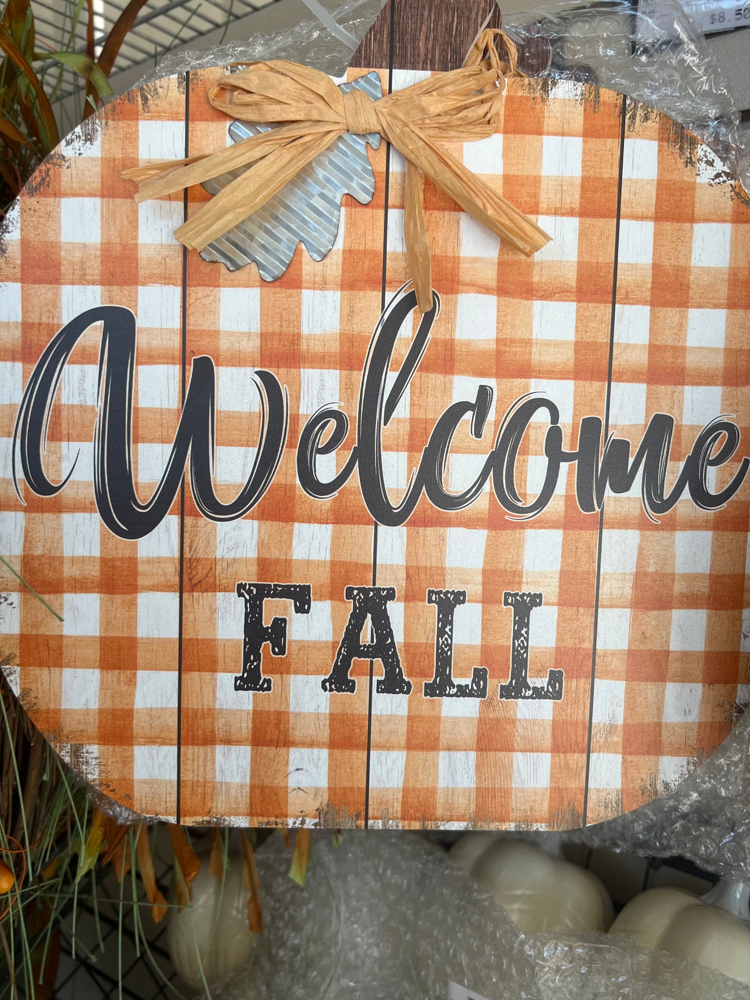 Welcome Fall Plaid Sign