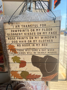 Thankful for my dog sign