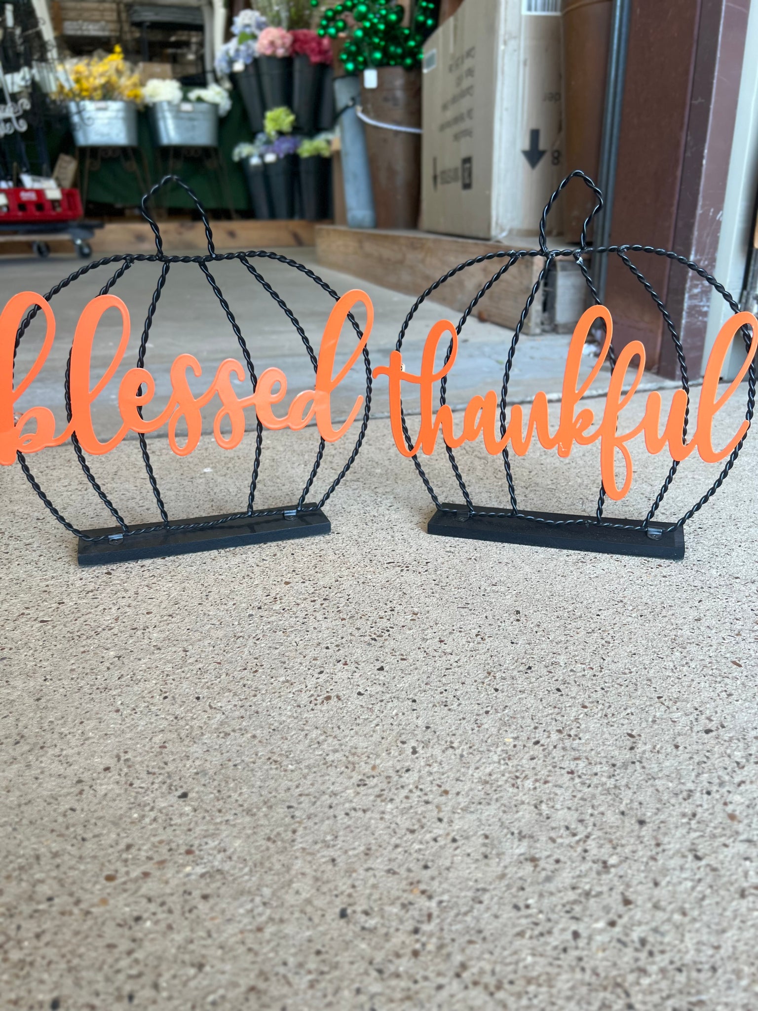 Metal Thankful & Blessed Sign