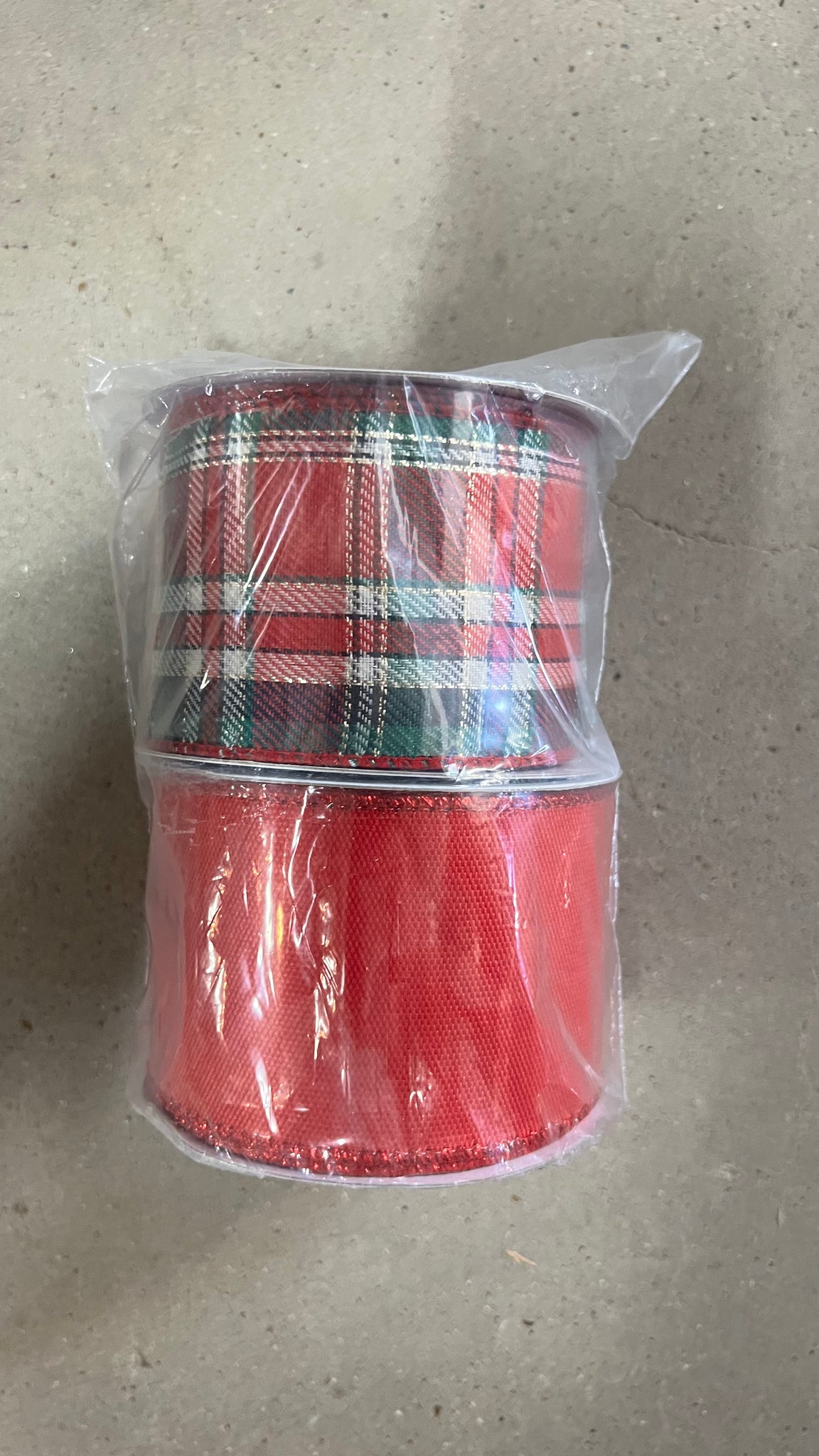 Holiday Ribbon 2 Pack -Plaid/Red