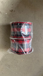 Holiday Ribbon 2 Pack- Red-Black Plaid/ Red-Black Plaid