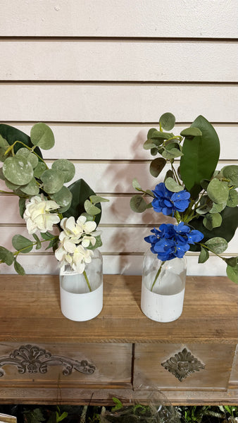 Mini Hydrangea Sprays with Eucalyptus leaves