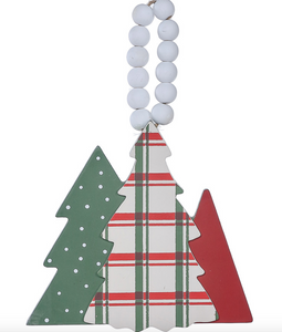 Plaid Beaded Hanging Ornament