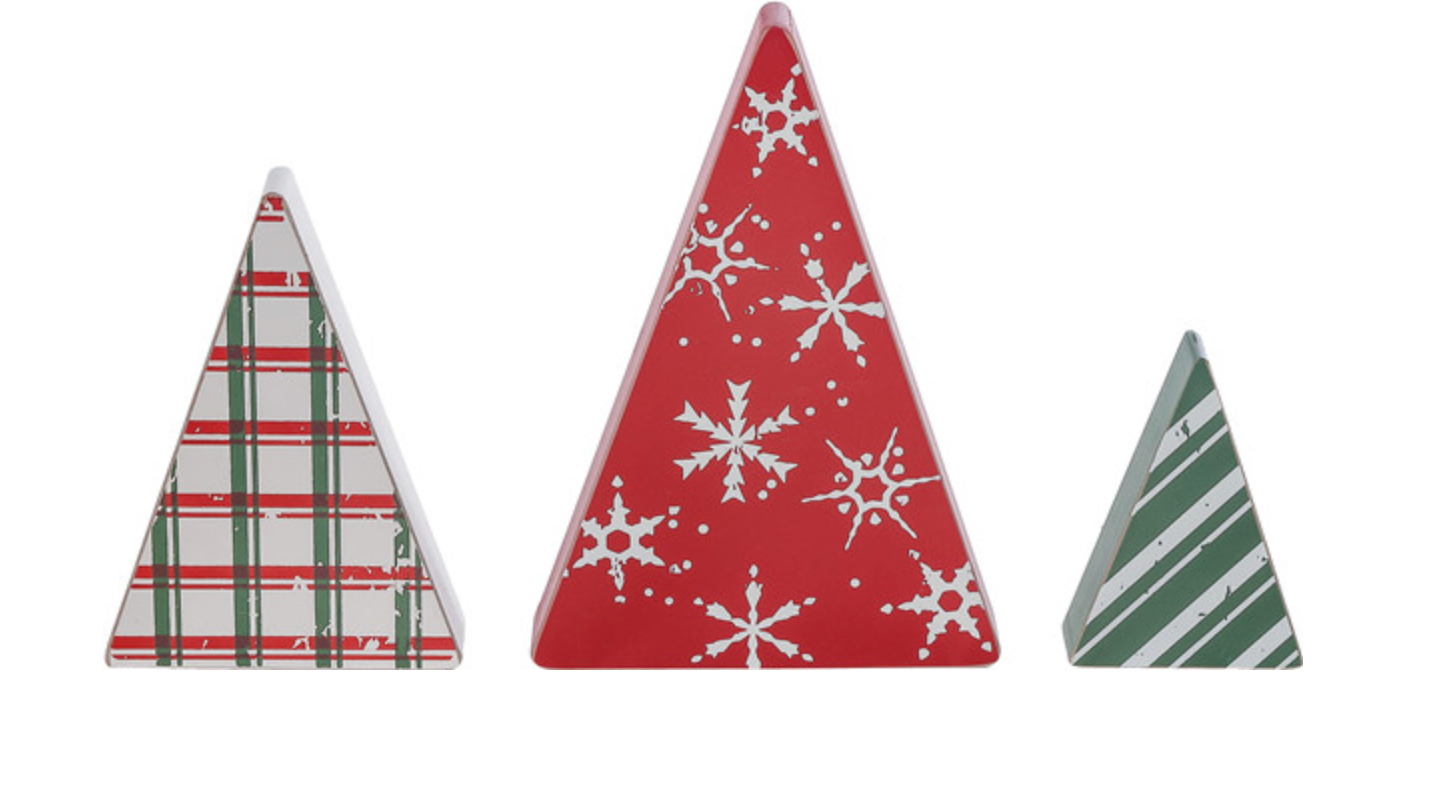 Red, White, & Green Christmas Tree Figurine
