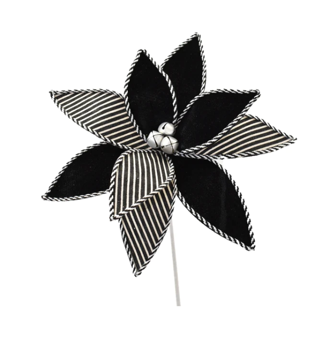 Black and White Felt Poinsettia
