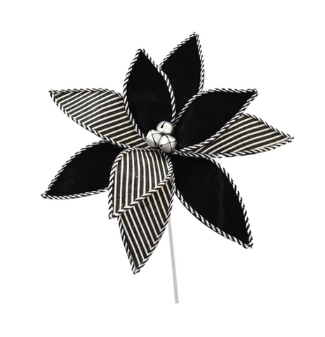 Black and White Felt Poinsettia