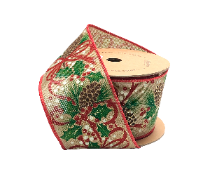 Pinecone Holly Natural with Red