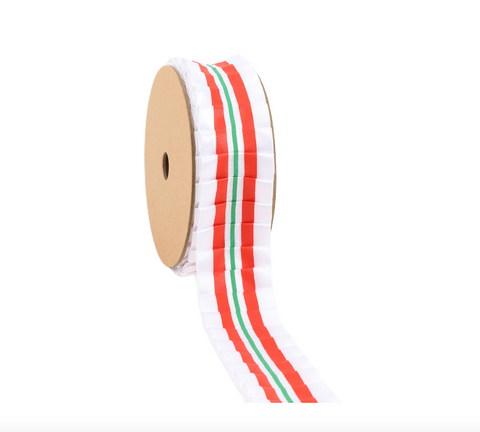 Candy White with Red & Green Stripe Ribbon