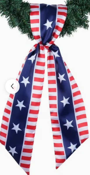 Patriotic Red, White & Blue Wreath Sash Accent