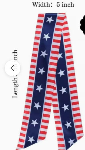 Patriotic Red, White & Blue Wreath Sash Accent