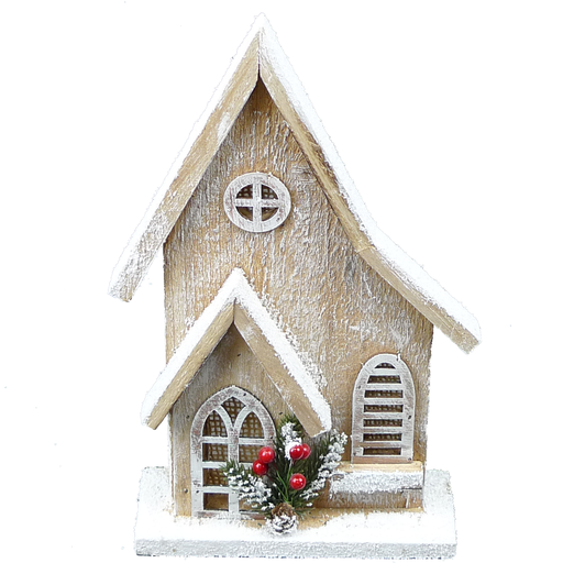 Small Wooden House w/ LED Lights