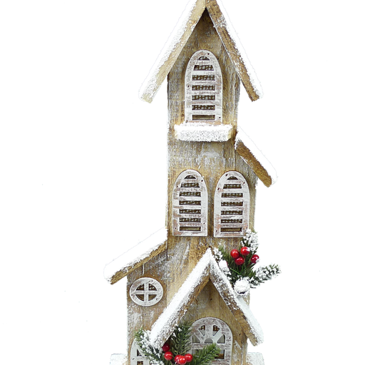 Wooden House w/ LED Lights