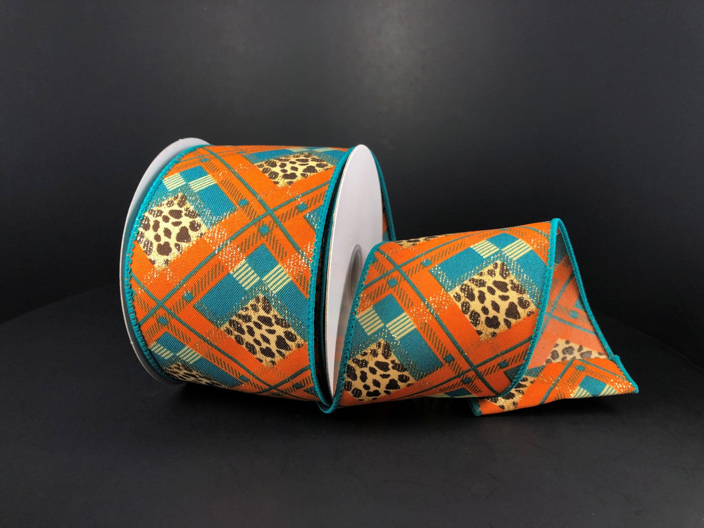 Orange & Teal Cheetah Argyle