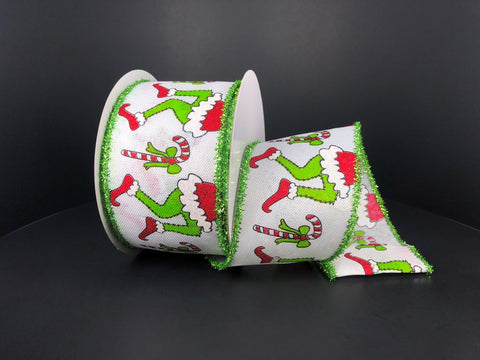 Green Monster Legs Ribbon with Tinsel