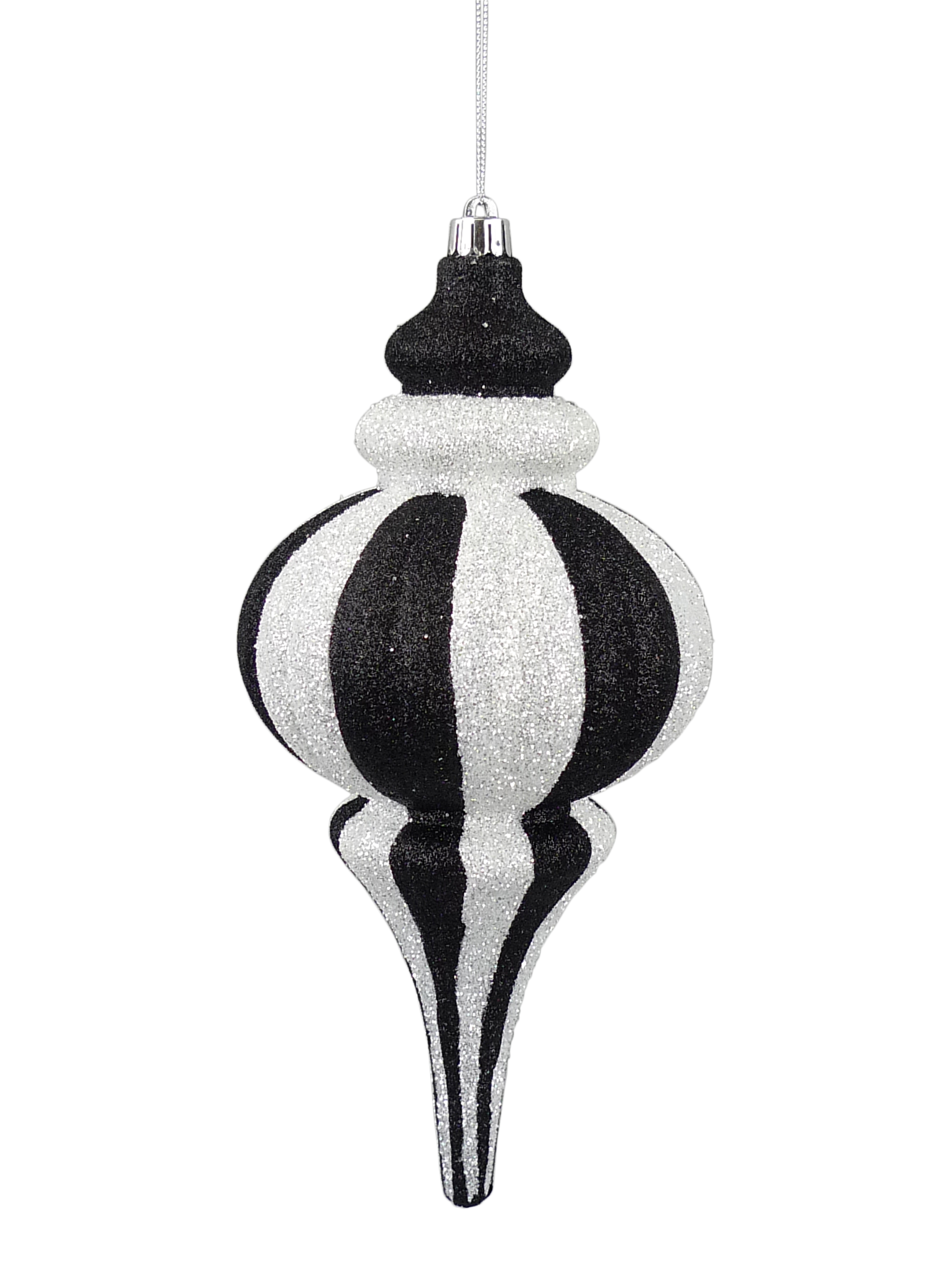 Black and White Drop Shape Ornament