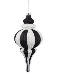 Black and White Drop Shape Ornament