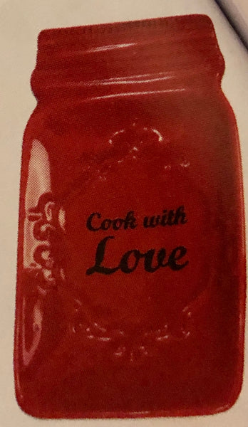 Red Mason Jar Spoon Rest