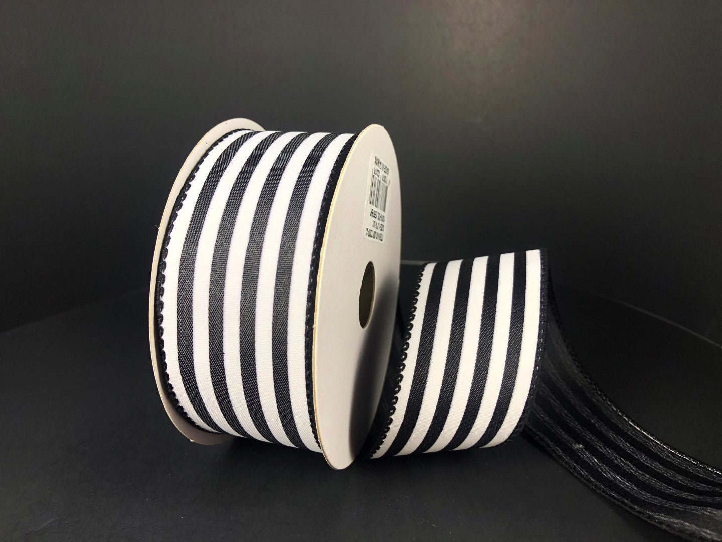 Black and White Cabana Stripe Ribbon 1.5 "