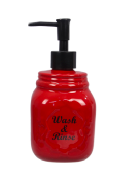 Red Mason Jar Soap Dispenser