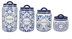 Blue and White Talavera Canister