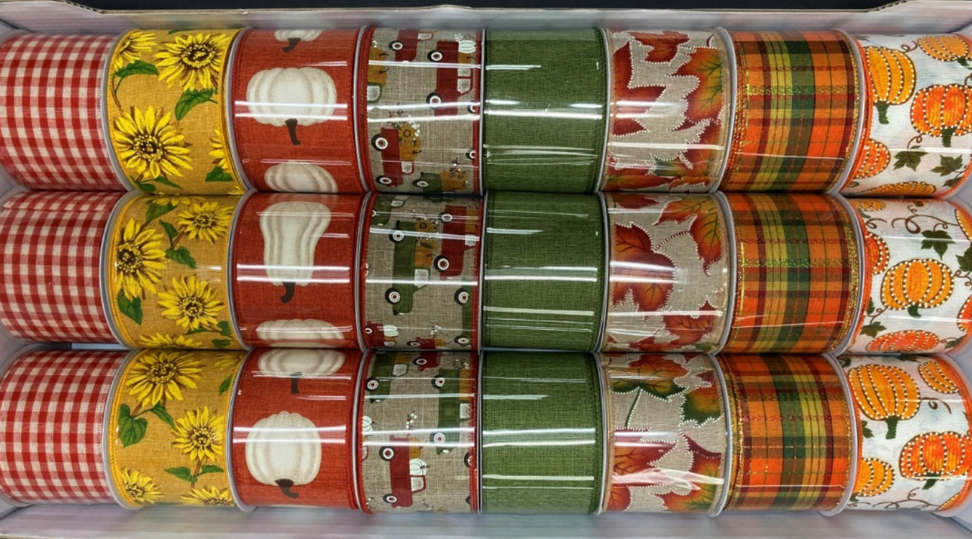 2.5" Assorted Fall Ribbon