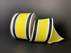 Black and Yellow Linen Stripe
