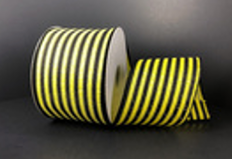 Black and Yellow Cabana Stripe Ribbon