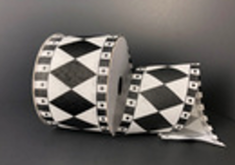 Black and White Harlequin Ribbon