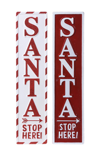Enamel Santa Stop Here Easel