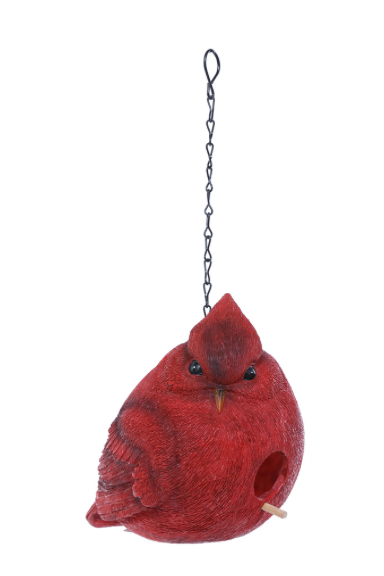 Resin Cardinal Birdhouse