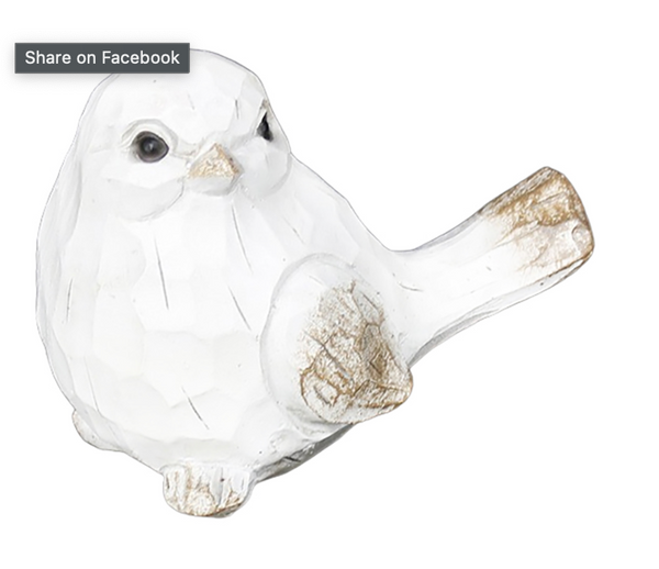 White Resin Antique Bird