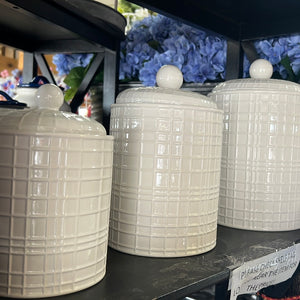 White Gridline Canisters