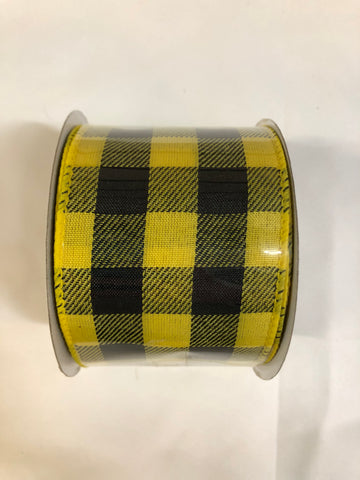 Black and Yellow Buffalo Check Ribbon